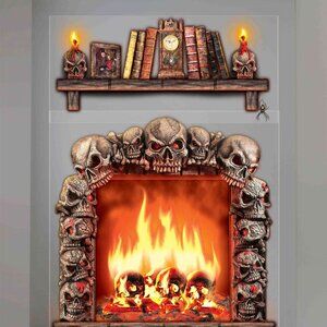 Giant Haunted House Wall Decorations Fireplace Skulls Halloween Prop 20 sq ft